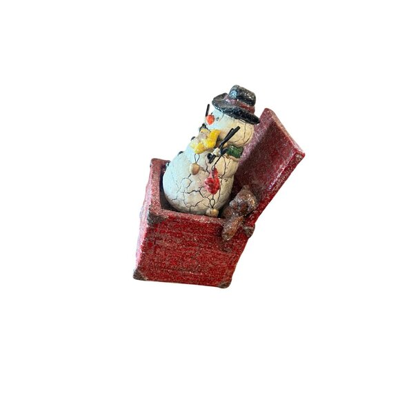 Vintage Jack In the Box Snowman " Joy" Stocking Holder Christmas Accent Decor - Picture 5 of 7